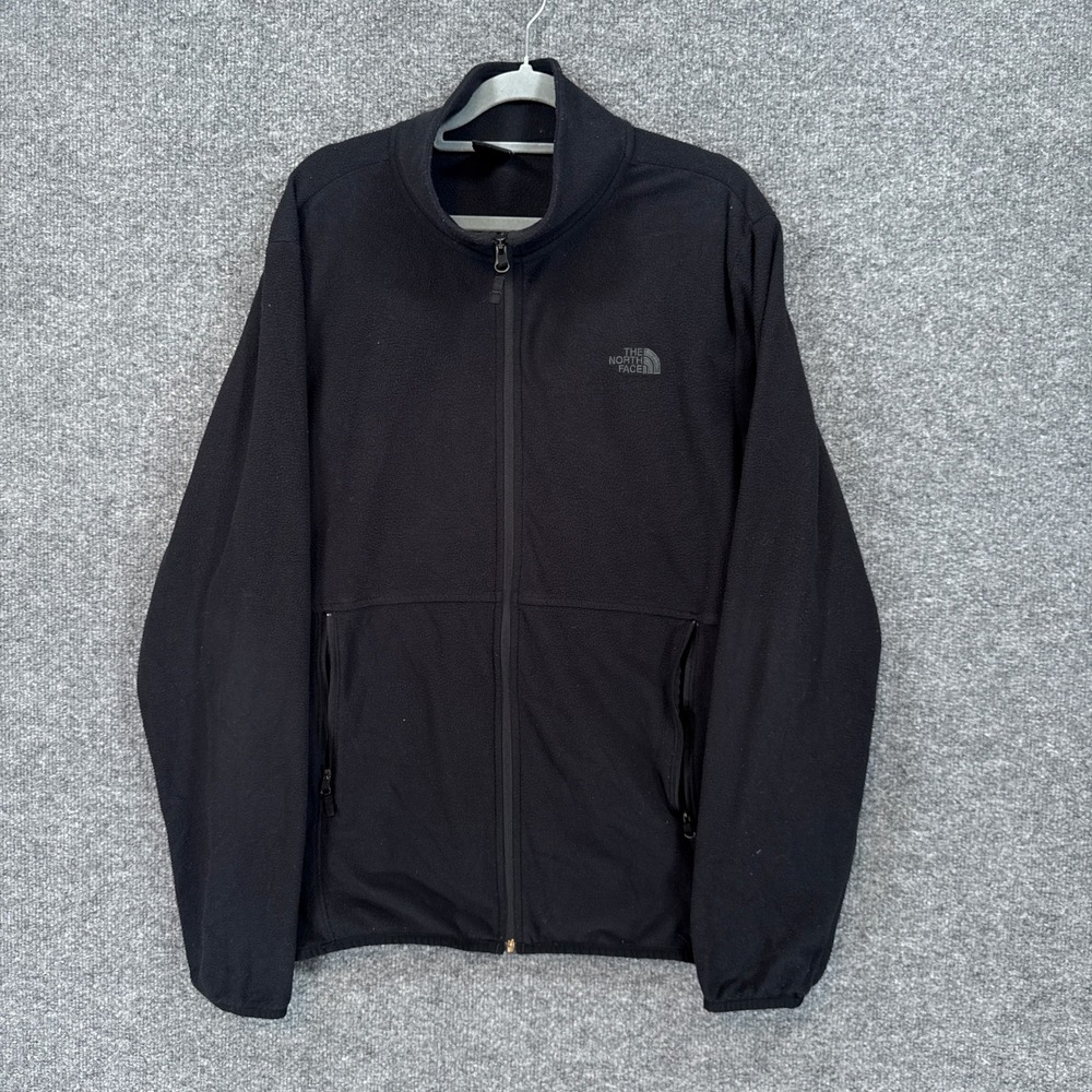 The North Face Men Large Black TKA Glacier 100 Full Zip Jacket Fleece Warm Layer